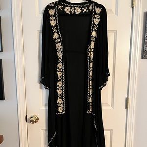 Black embroidered duster / coverup